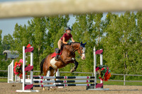 bay female rider burgundy shirt