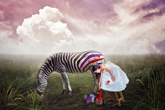 olivia and zebra 12x 8