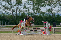 chesnut, female rider, athabasca, black jacket