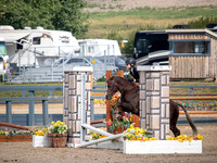 chesnut, striped face, female rider, Cascade